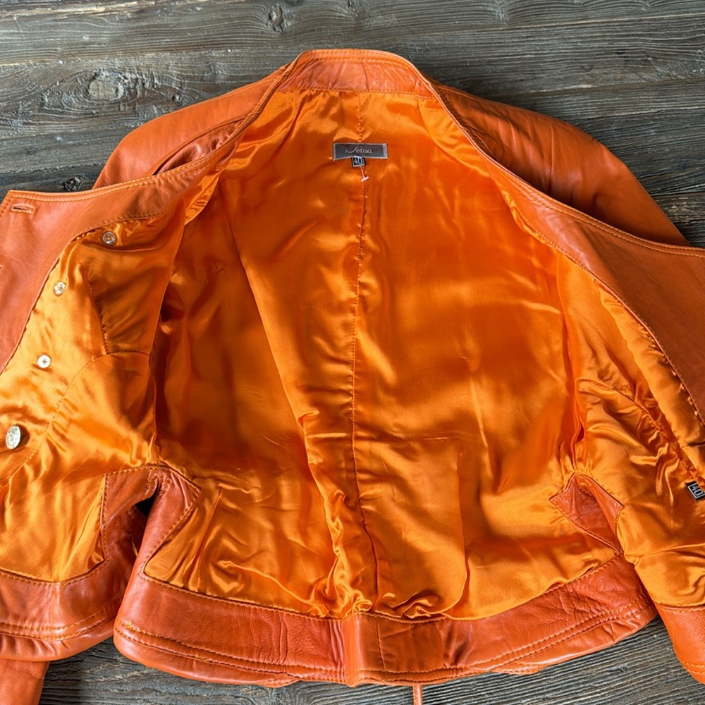 Vintage Sema burnt orange leather suit size 40 - Picture 9 of 16